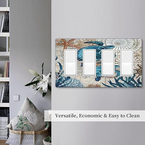 Miniatura 68 de Placa de pared dúplex de receptáculo de dispositivo de 1 gang de madera envejecida blanca gris con veta de tablón, cubierta de enchufe eléctrico de