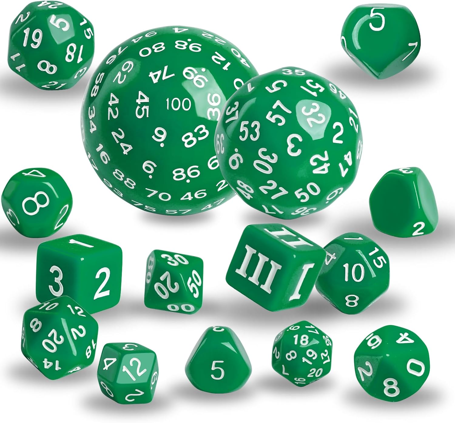 6 Sets Complete Polyhedral Dice Set D3-D100 (15 pcs) for TRPG Tabletop Games (Multi-Color) - Image 3