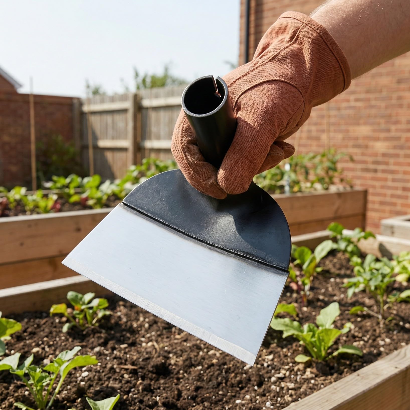HOMSFOU Attrezzo da Giardino Manuale in Acciaio Manganese 23,5 Cm per Diserbo, Dissodare e Coltivare, Piccola da Giardinaggio senza Manico per Orto e Terreno