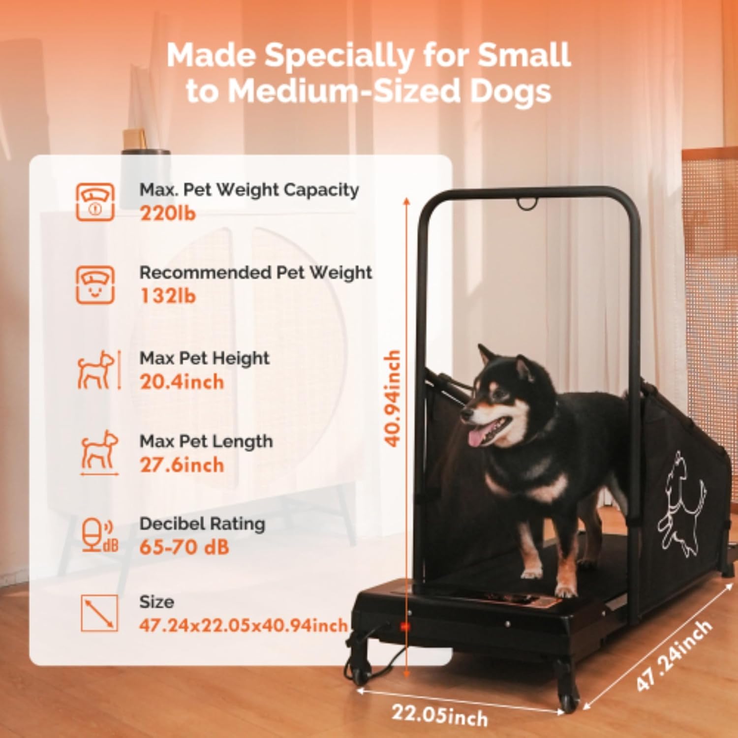Dog Treadmill, Dog Treadmill for Small Dogs,High-Value, Low-Noise Pet Exercise Machine for Indoor Puppy Training