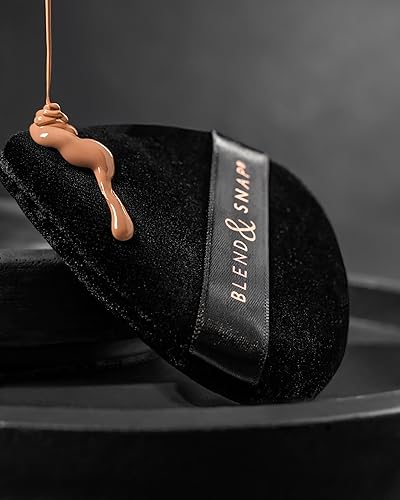 Miniatura 4 de BLEND & SNAP - Esponja de maquillaje triangular de terciopelo grande para una cobertura suave e impecable, esponja secante para base y