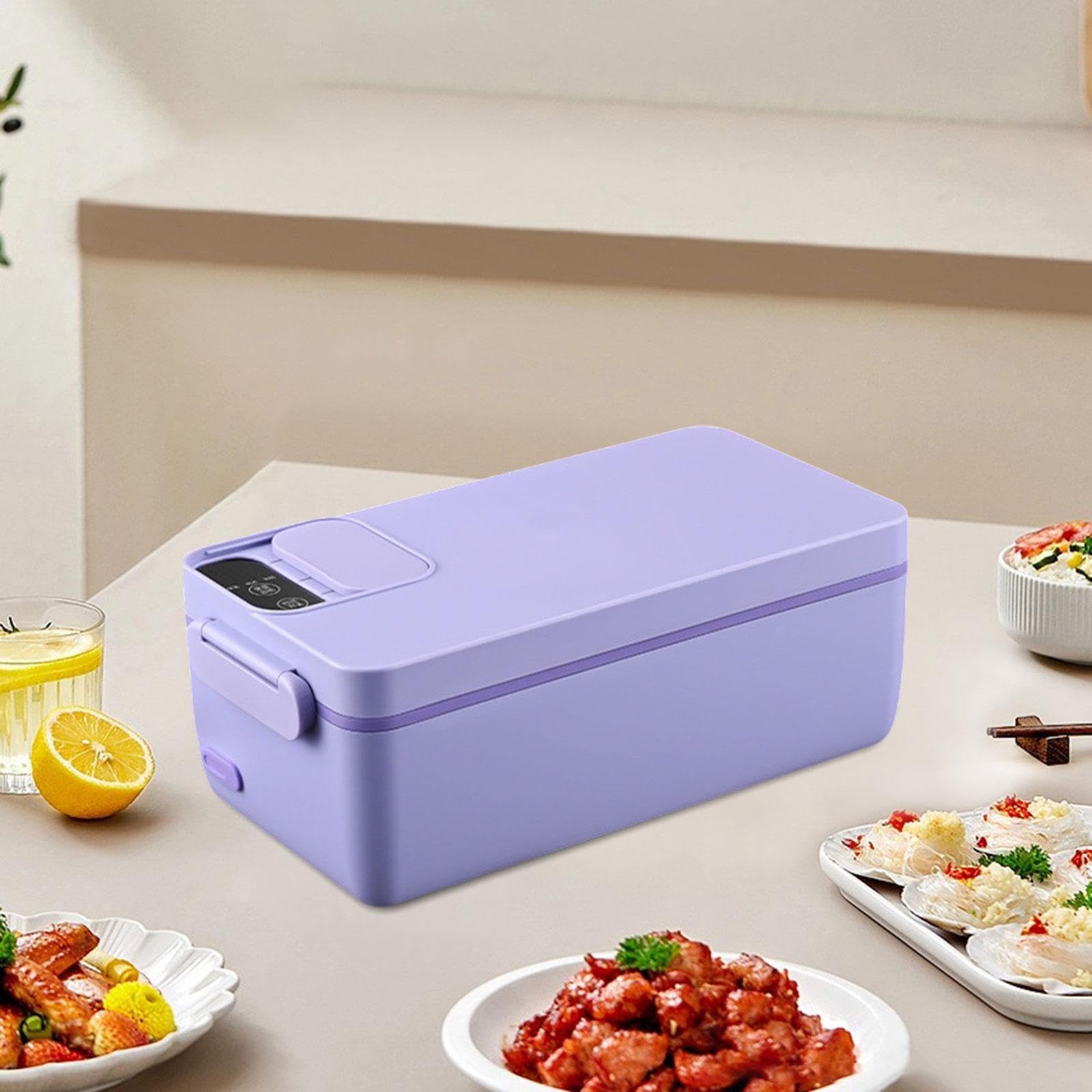 Calentador Eléctrico para Fiambreras, Portátil, Calentamiento Rápido, Silencioso, Acero Inoxidable Apto para Uso Alimentario, Ligero, Adecuado para Es, Violeta, Individual