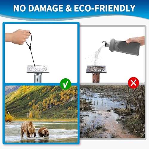 Miniatura 9 de Removedor de obstrucciones de drenaje de serpiente para fregadero de 30 pulgadas, serpiente de plomería de acero antirrotura mejorado con