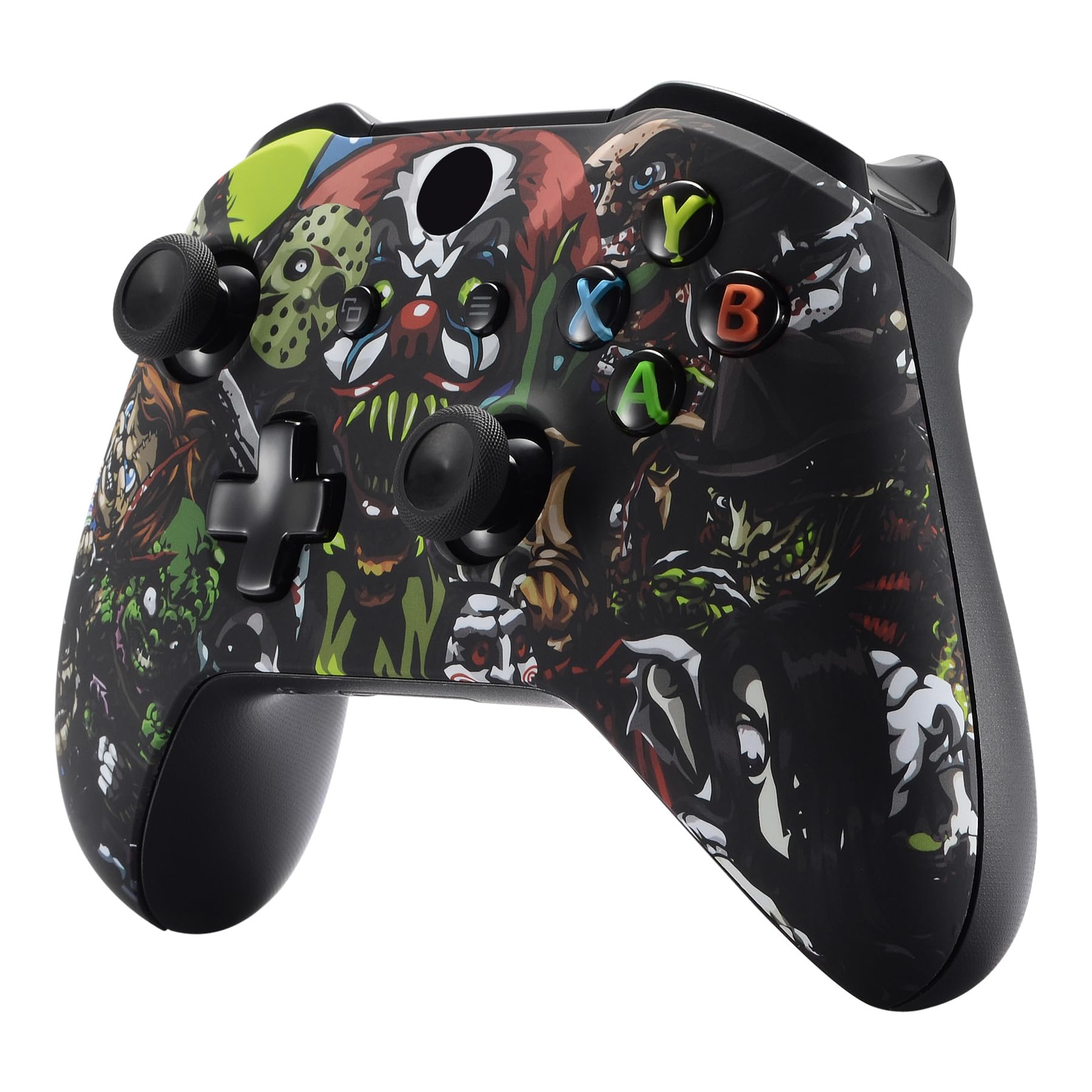 eXtremeRate Coque Avant de Remplacement pour Xbox One S/X Manette, Coque Avant avec Motifs pour Xbox One S/X Manette (Modèle 1708), Fête Effrayante - 5