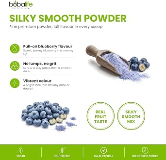 Bobalife Blueberry Bubble Tea Milk Powder 1kg – Taiwanese Milk Tea Powder Mix for Bubble Tea, Iced Milk Tea, Smoothies & Dessert Drinks – Vegan & Gluten Free