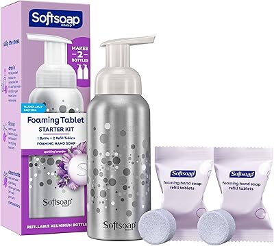 Softsoap Hand Soap Tablets Sparkling Lavender, Starter Kit with Pump and 2 Tabs