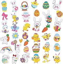 5D Diamond Painting Set Ostern，36 Stück Diamond Painting Kinder，DIY Ostern Diamond painting sticker,Diamant Malerei Kits Ostern Muster Ei Häschen Küken，Ostern Kinder DIY Bastelgeschenke