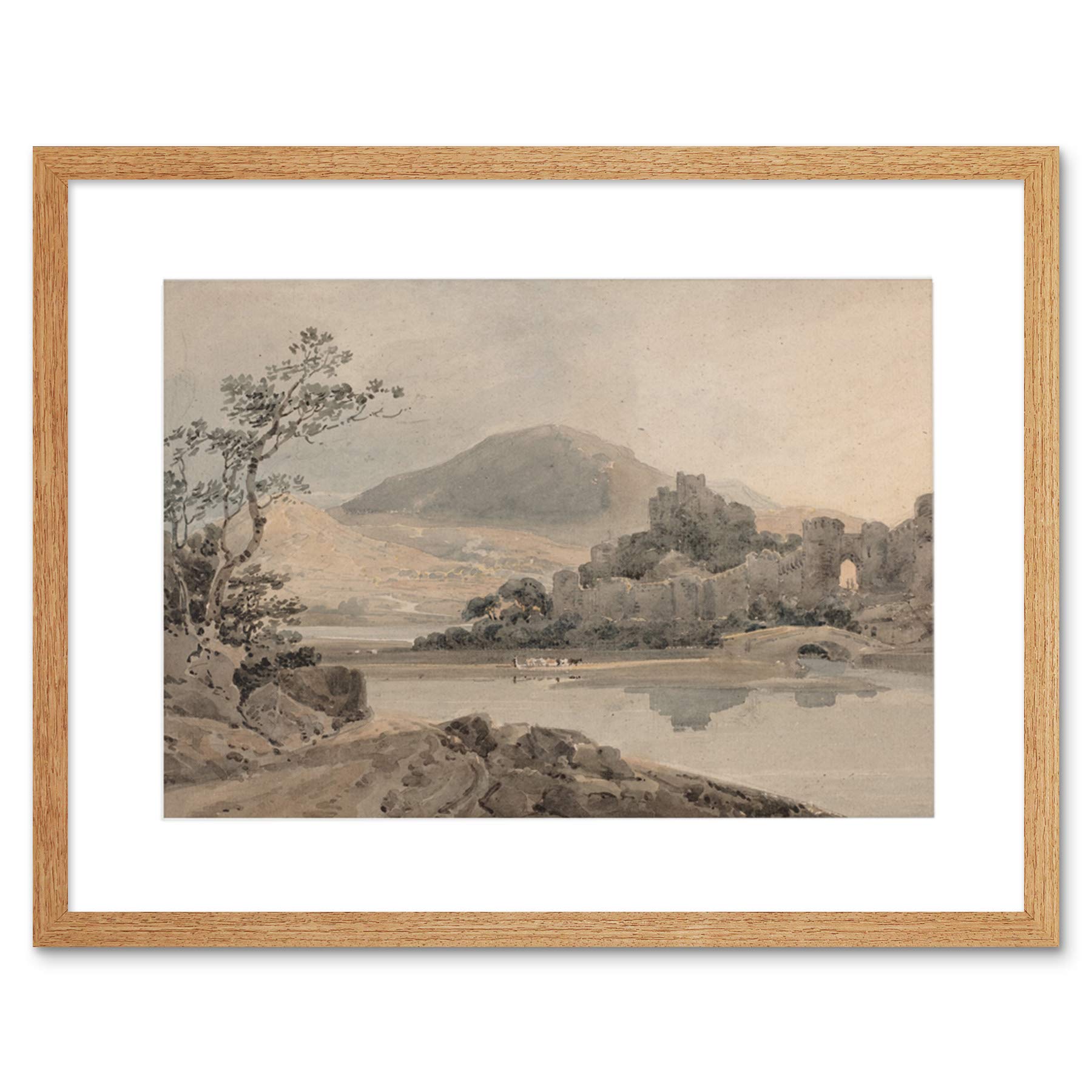 Wee Blue Coo Thomas Girtin British Conway Castle North Wales Framed Wall Art Print