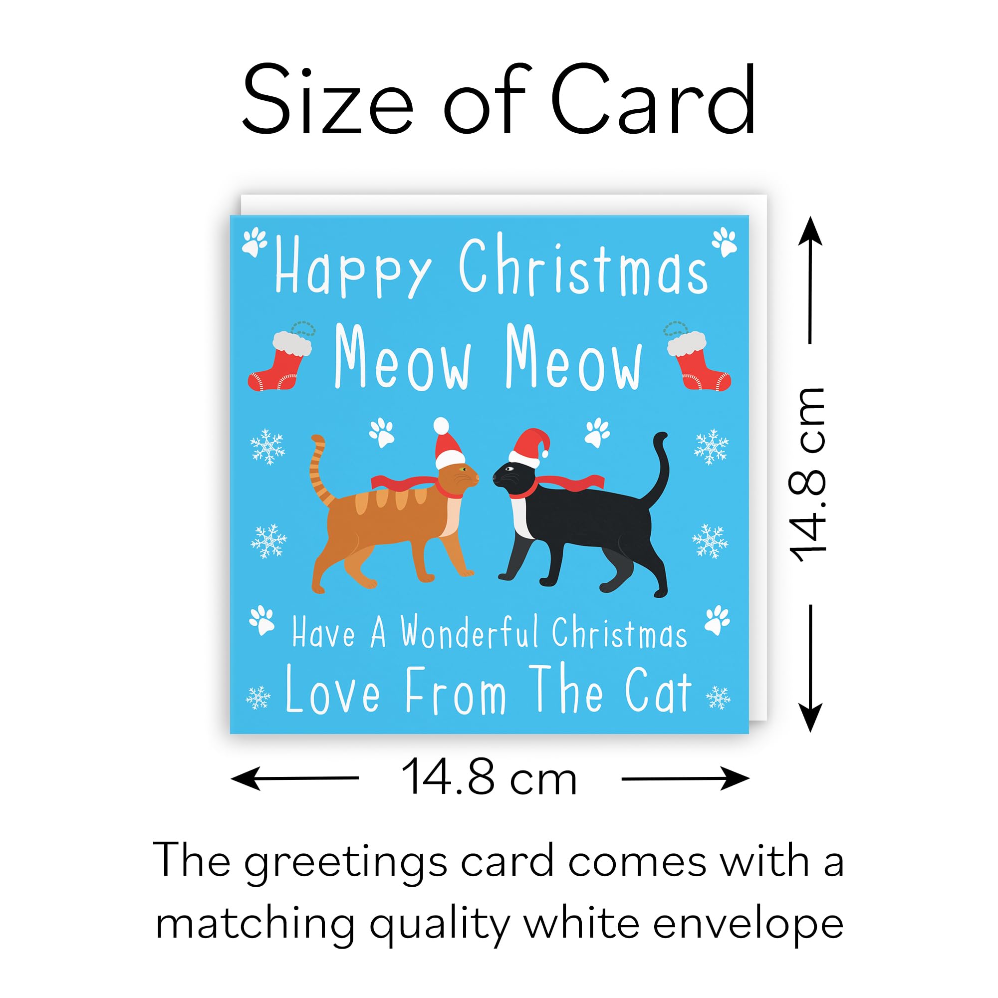 Hunts England, Christmas Card From The Cat, Happy Christmas, Meow Meow, Love From The Cat, Xmas Card for Him Her, Husband - Image 4