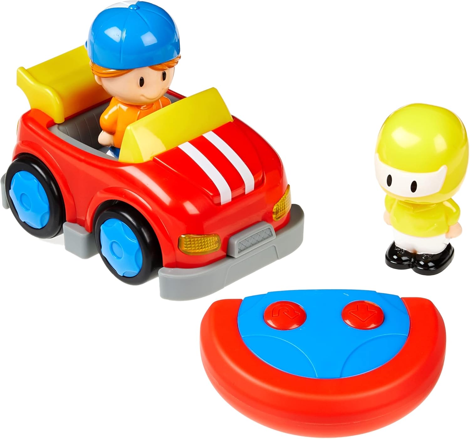 Amazon Basics Cartoon Race Car Toys, 2 Pack, Red/Yellow - Image 2