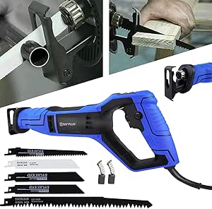 Reciprocating Saw Electric Power Tool Metal Wood Cutting Jigsaw 900w 0 2800spm Sabre Saw With Rotary Handle L R 180 5 Blades 20mm Stroke 6 Variable Speed Tool Free Blade Change