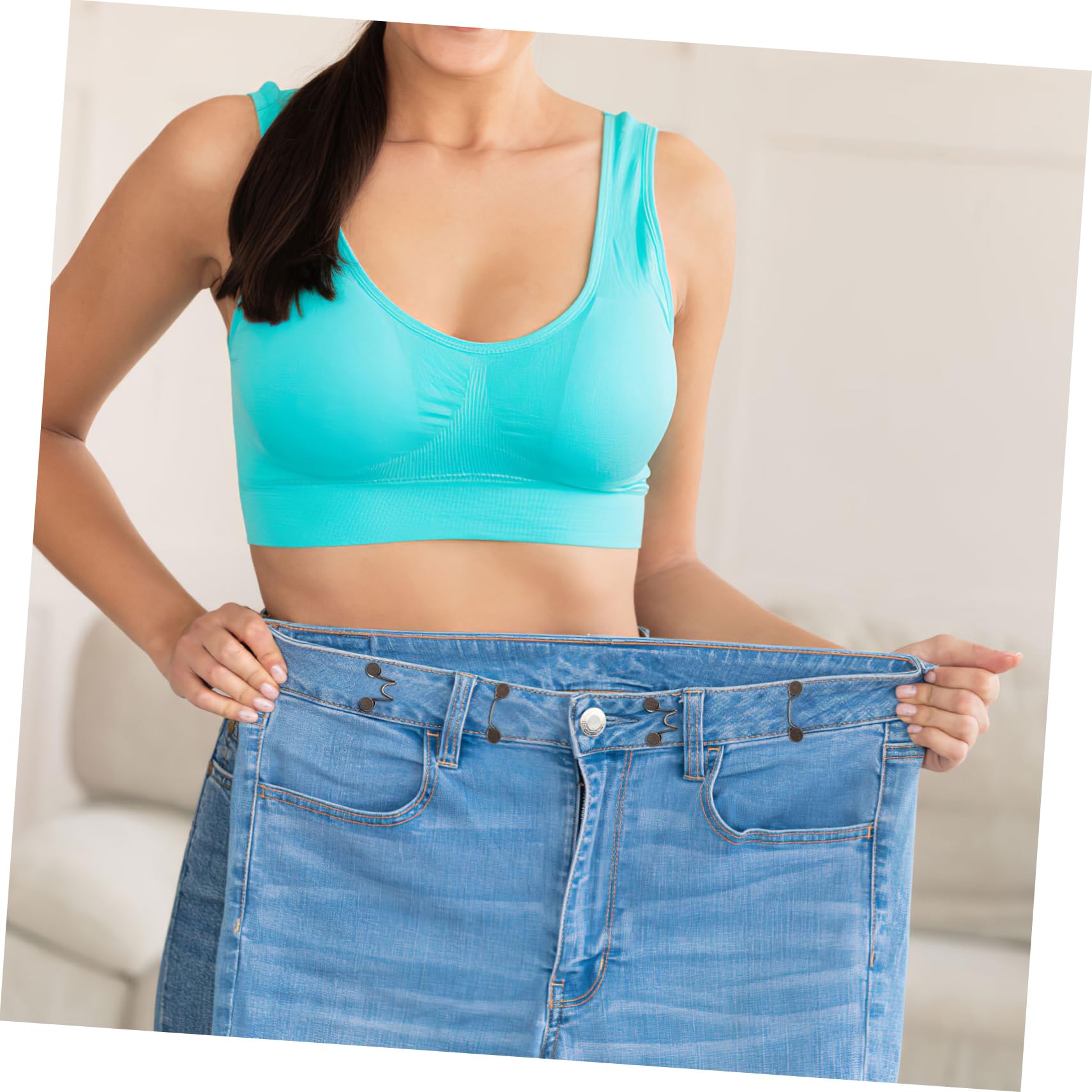 SHINEOFI 40 Juegos ajuste de cintura de jeans extensor manos fijador ajustador - Botón cintura jeans - Clips para cinturón de vaqueros. reemplazo de botones de jeans tensor de cintura Metal