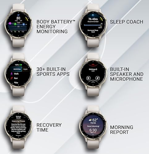 Miniatura 6 de Wearable4U - Reloj inteligente Garmin Venu 3S GPS, pantalla AMOLED de 1.614 in, características avanzadas de salud y fitness, hasta 10 días de