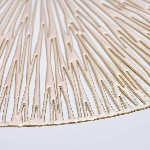 Miniatura 9 de Efavormart - Juego de 6 manteles individuales redondos de vinilo de 15 pulgadas, antideslizantes, con diseño de púas para boda, fiesta, hogar,