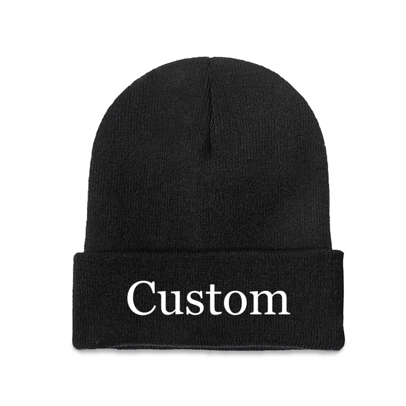 Custom Bulk Winter Hat with Your Logo - Black Beanie for Men