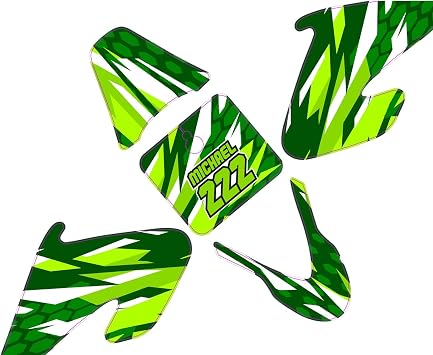 MC MOTOPARTS Custom Number Wrap Fairing Graphics Kit Decal Sticker Glossy C07 Compatible with Razor MX500 MX650