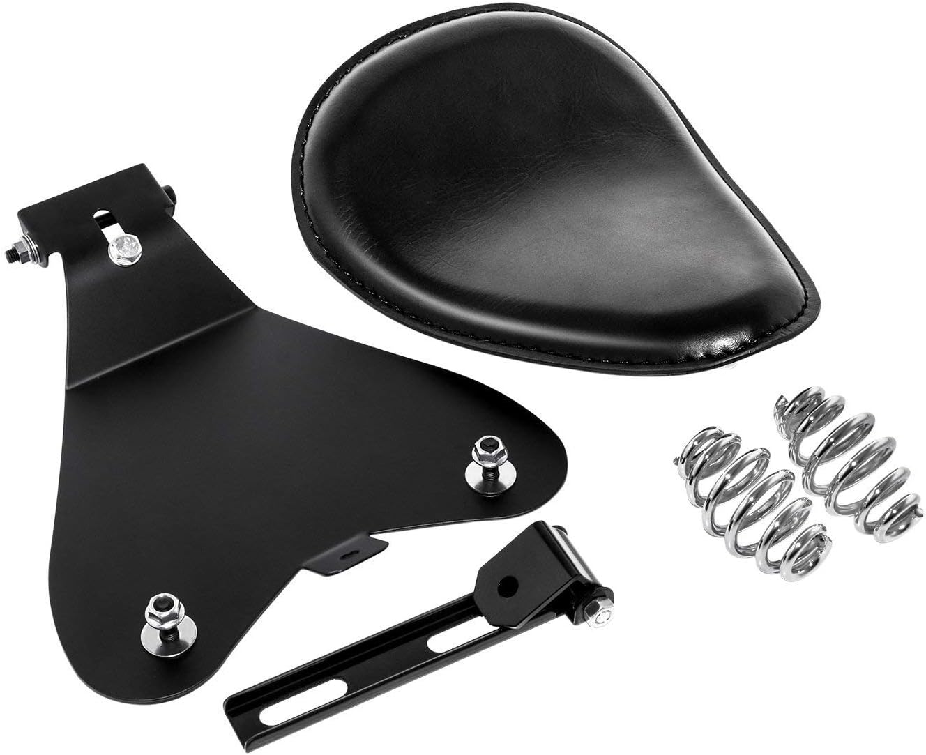 3" Leather Solo Seat with Spring Bracket Kit for Harley Sportster XL 1200 883 48 Chopper Bobber Seats Custom
