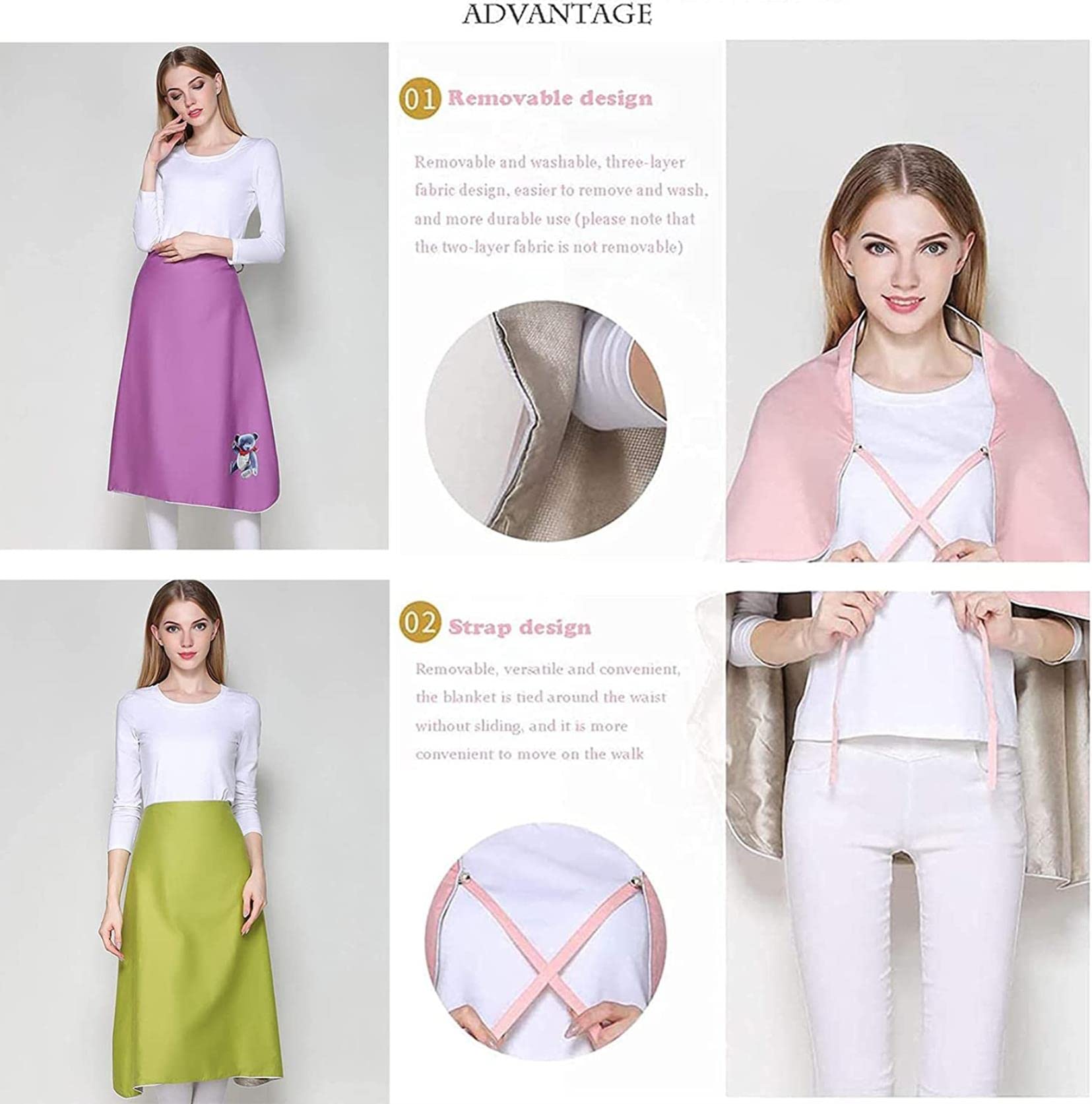 Couverture Anti-Rayonnement en Fibre;Argent, Couverture De Protection Contre Les Rayonnements Électromagnétiques EMF pour Femmes Enceintes Amovible Et Lavable
