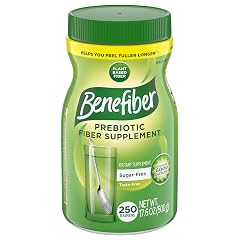 Benefiber Daily Prebiotic Fiber Supplement Powder for Digestive Health Unflavored - 250 Teaspoons 17 6 Ounces
