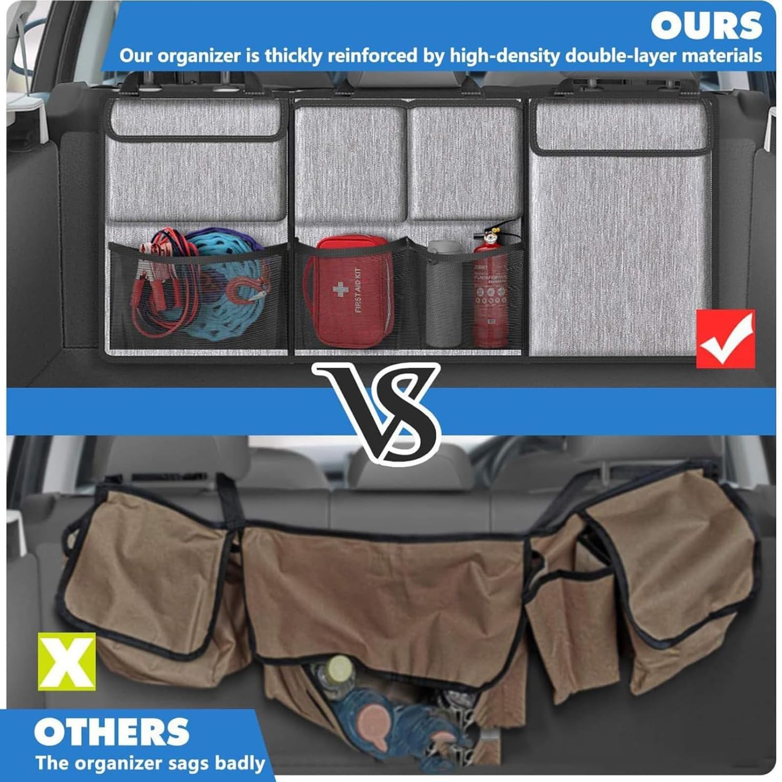 Organizer do fotelika samochodowego dla Toyota Aygo X AB70 2021-2026, składany wielo-kieszeniowy uchwyt do przechowywania w samochodzie,B