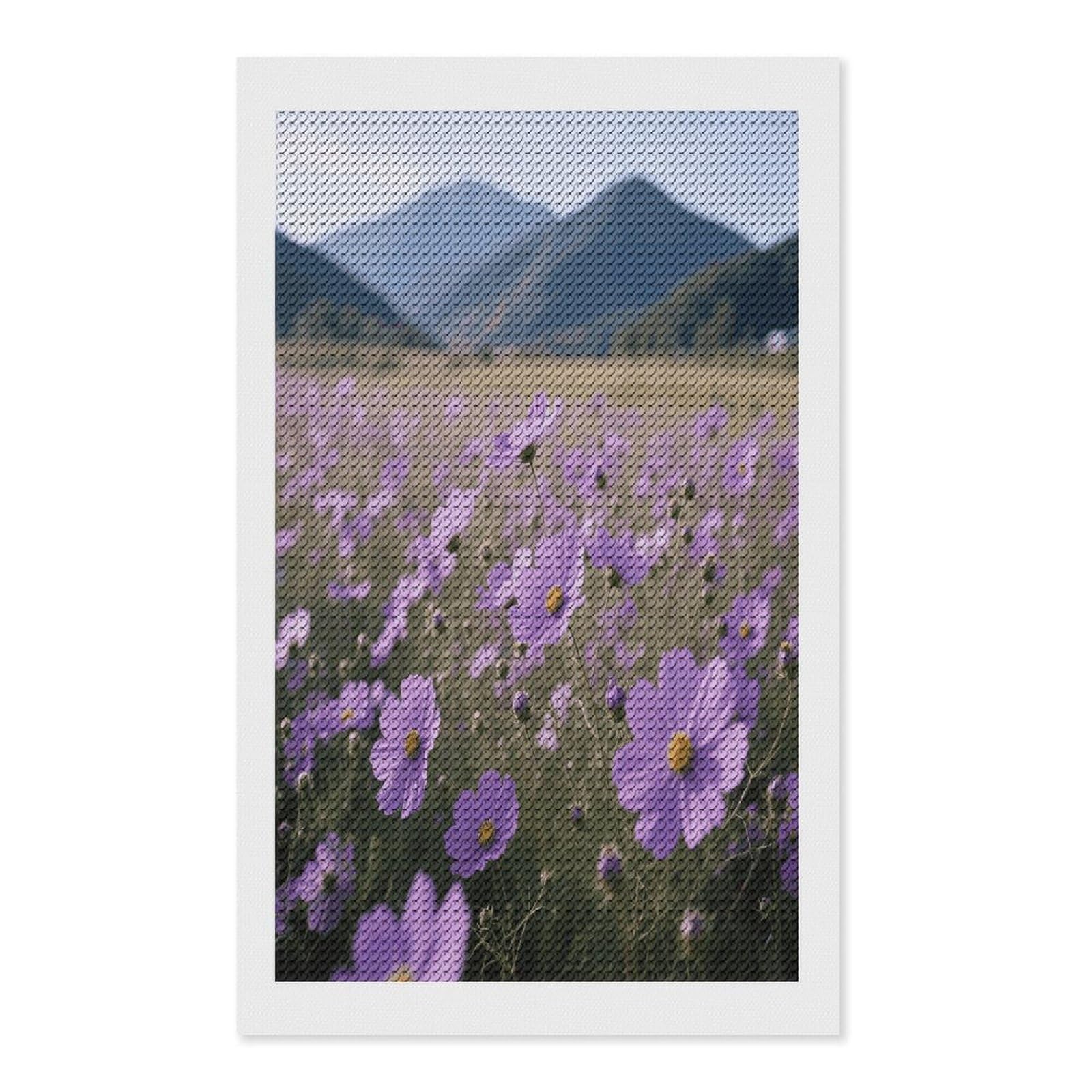 VstaDank Purple Daisy Diamond Painting Kits Exquisite DIY Full Round Drill Diamond Dots Painting for Adults Beginner Diamond Photo Paint with Diamond Picture Art Wall Decor 12"x20"