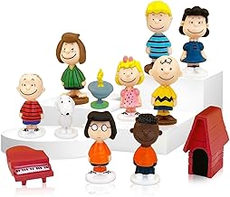 Pack of 12 Cake Decoration Toys, Cake Decoration Cartoon Children's Birthday, Cake Decoration Children, Sn-oopy Figure Set, Children's Birthday Party Cake Decoration Supplies