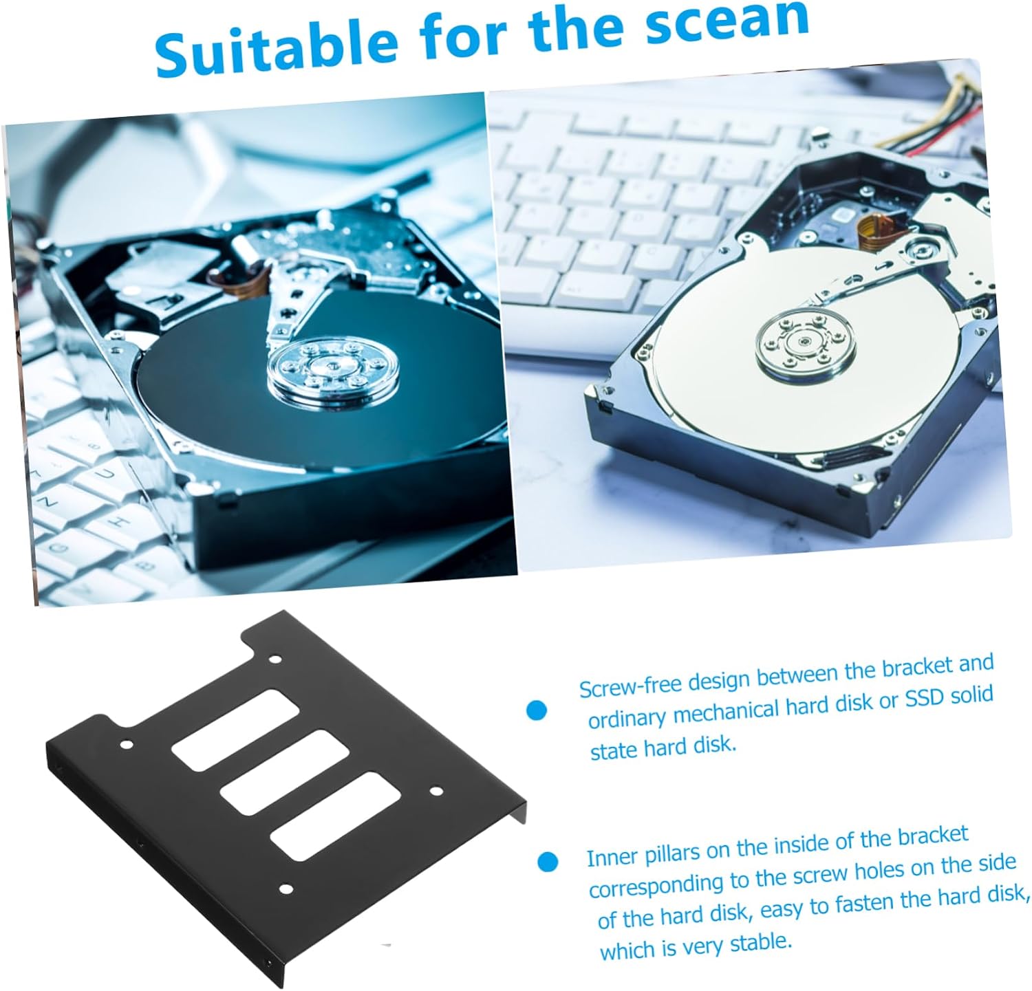 12pcs Ssd Hard Drive Bracket to Adapter No Drill Mounting Computer Part