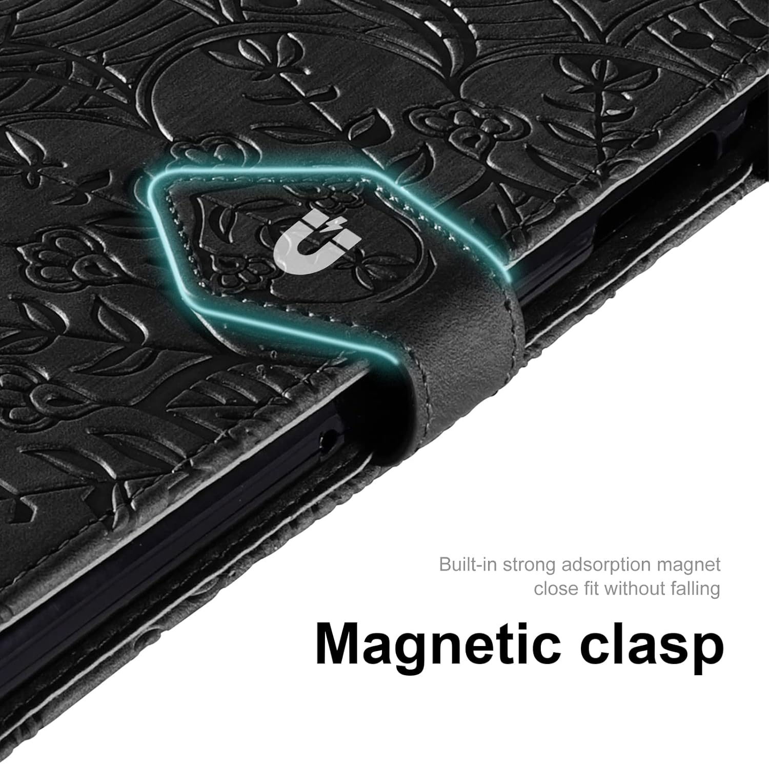 Case for Samsung Galaxy Tab A11 Plus 11 Inch 2025 Tablet Cover PU Leather Magnetic Closure Protective Card Slots Wallet for Samsung Galaxy Tab A9 Plus 11 Inch 2023 Black