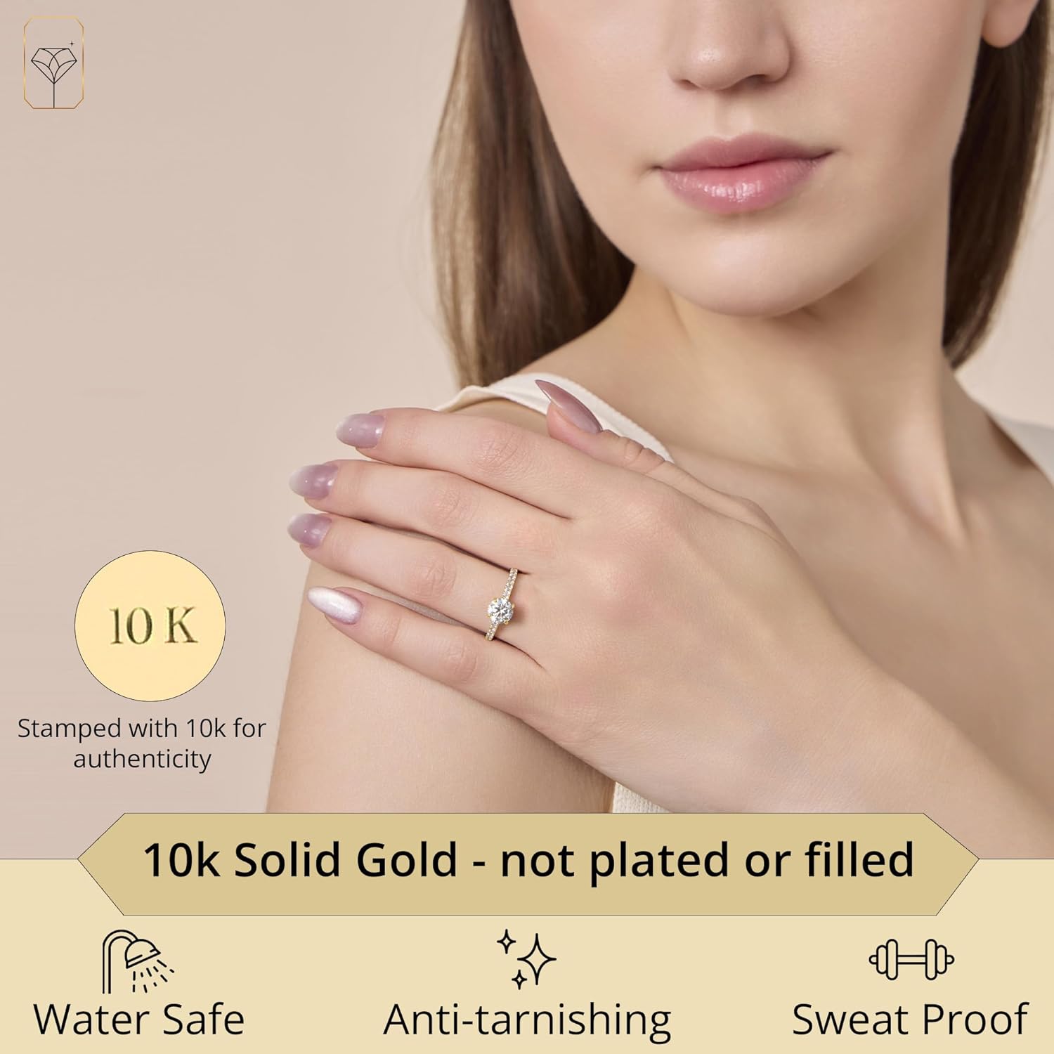 MAX + STONE 1.2 Carat Cubic Zirconia Engagement or Anniversary Eternity Ring for Women in 10k White or Yellow Gold (1.2 ct.tw) Size 4.5 to 9