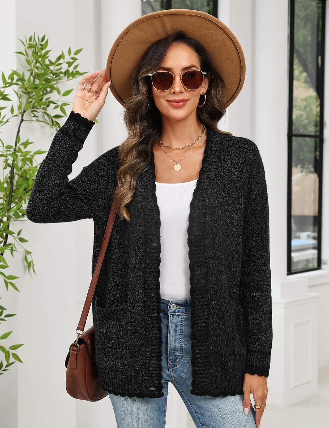 CiCiBird Women’s Color Block Cardigan Sweater Fall Button Down Open Front Coatigan Soft Knit Coat with Pocket - Image 4