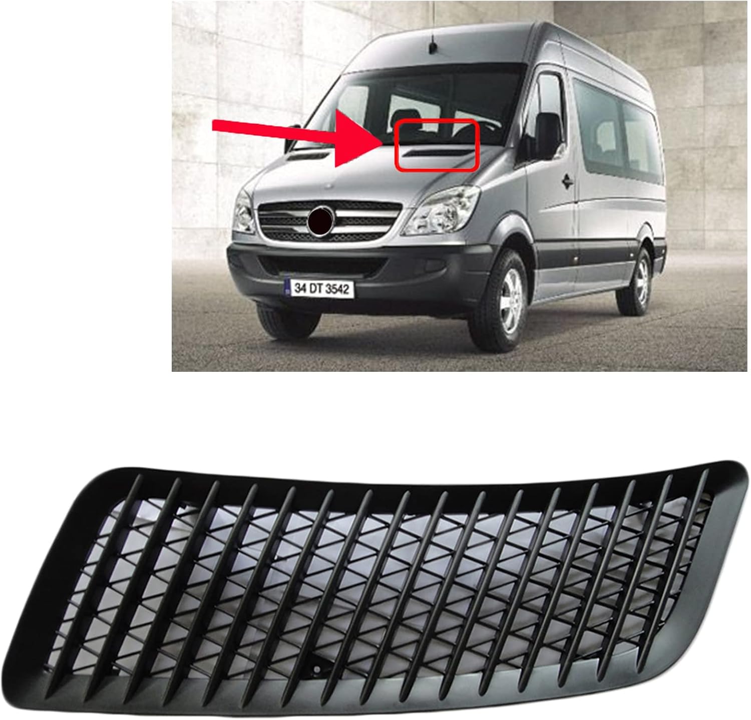 Black Water Tank Radiator Grill Cover Hood Grille Commercial Vans for Mercedes Sprinter 906 for CRAFTER 9008360018