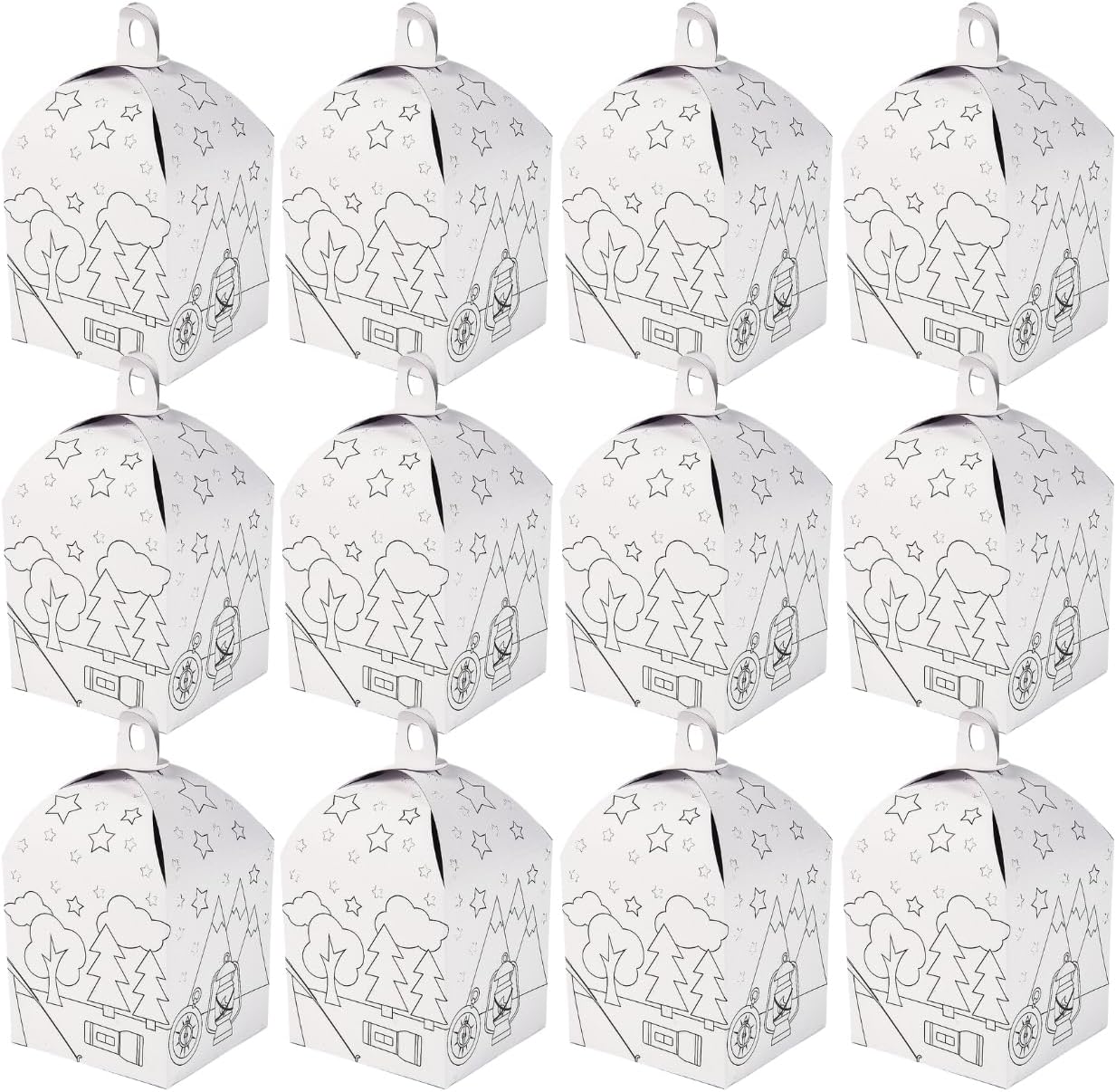 Fun Express Kids Lantern Craft Kits 12 Pack - DIY Arts and Crafts for Kids Ages 4-8 with Markers & Decorations | Bulk Craft Kit for Girls Boys Summer Camp Party Activities & Creative Art Projects