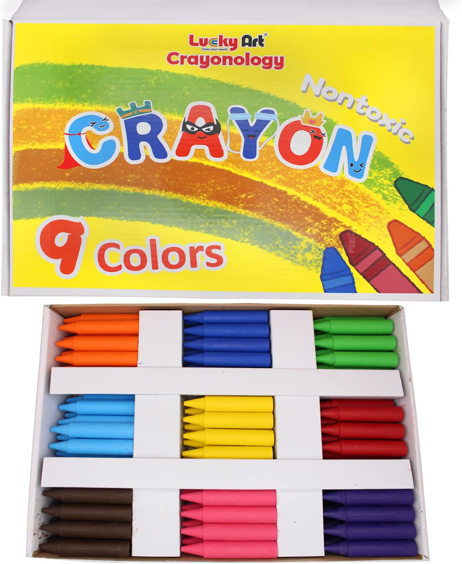 Chubby Crayons for Kids Set of 144 Rainbow Crayons Classroom Supplies (2-7/8"L x 9/16" Dia)