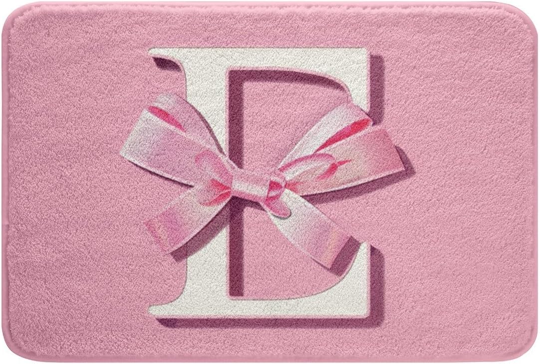 jejeloiu Pink Bow Bath Mats for Bathroom Gifts for Women Teen 20"x32" image 5