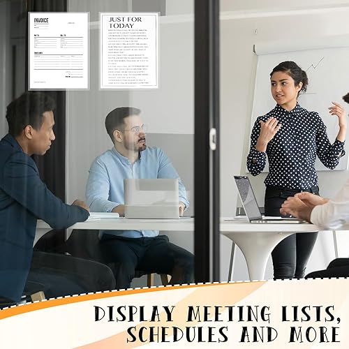 Miniatura 4 de Seajan Paquete de 100 bolsillos adhesivos transparentes, bolsillos autoadhesivos de plástico para tarjetas de notas, bolsillos transparentes para