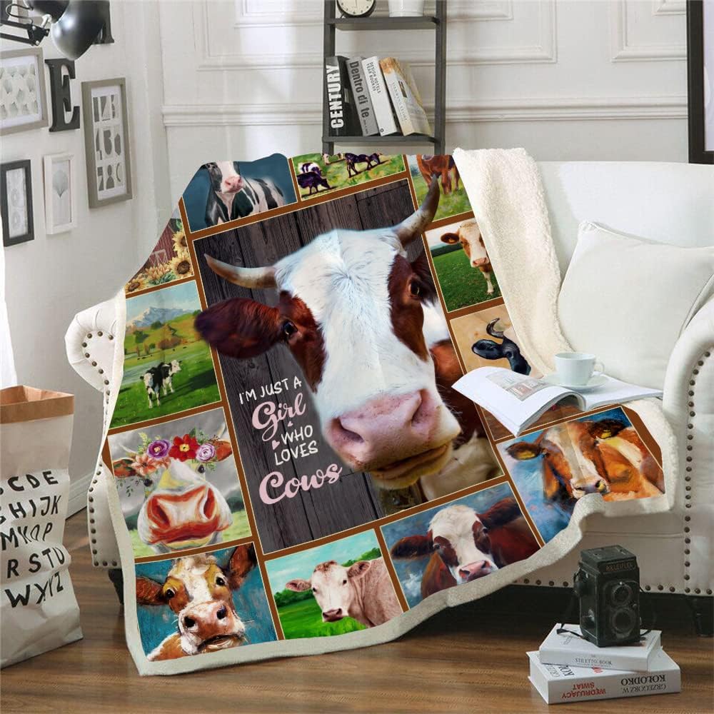 Cow Print Blanket Cow Decor Bedding Throw Blanket,Cow Gifts