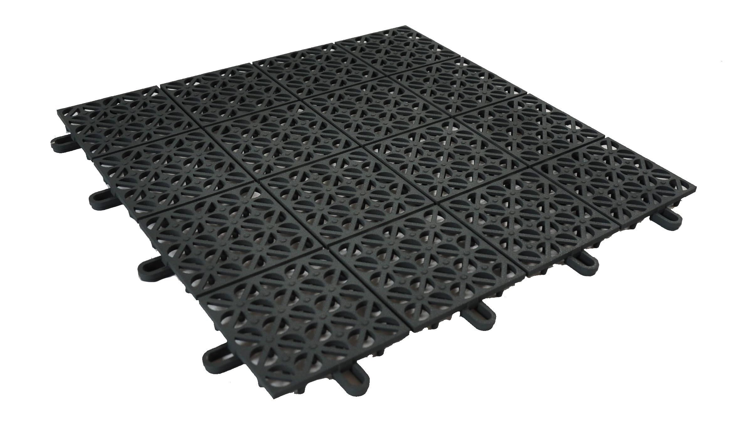 Multiflex Lot de 22 dalles de terrasse emboîtables en plastique 30,5 x 30,5 cm, drainage rapide, installation facile, ne se déforme pas, revêtement de sol pour balcon, jardin, fabriqué en