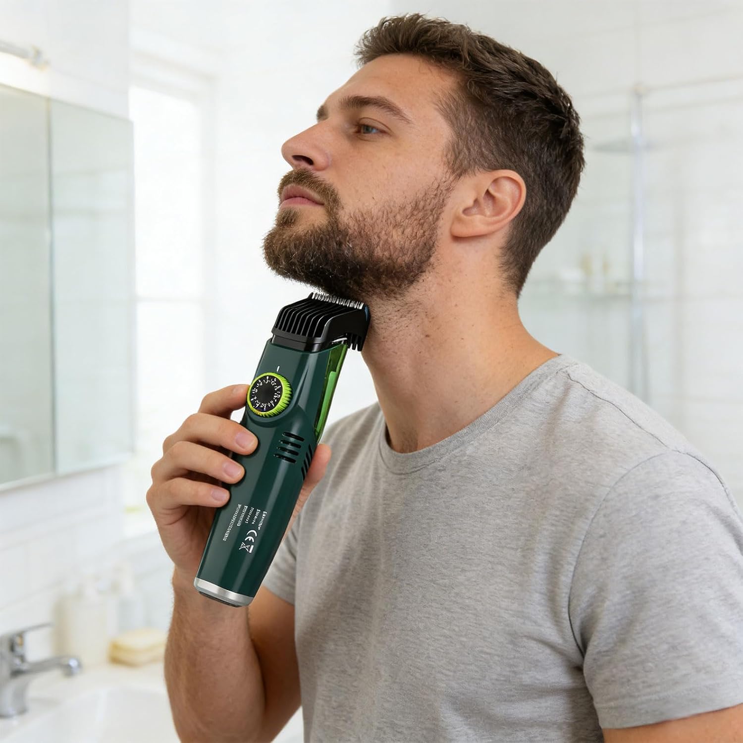 Beard Trimmer Powerful Vacuum Suction 20 Length Settings Customs Styles Easy Maintenance Home Use Professional Trimmer