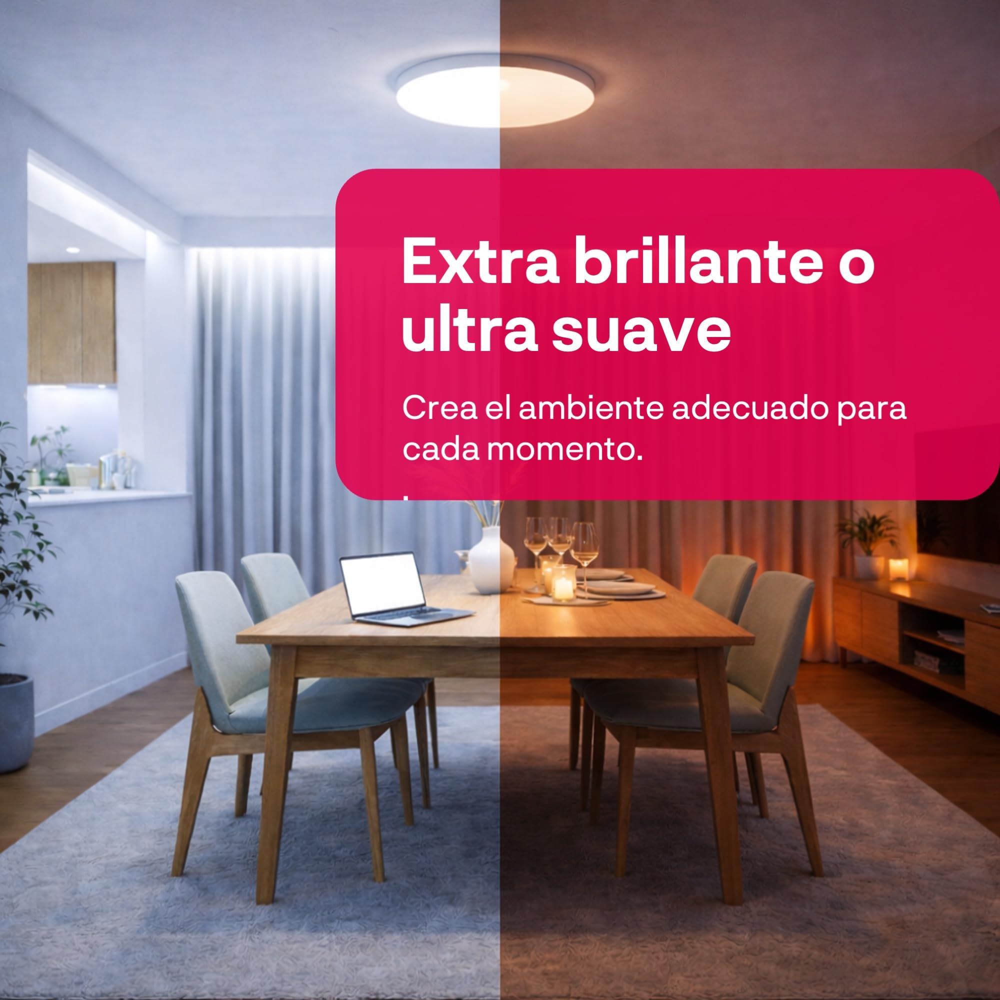 innr Lámpara Techo Inteligente 42cm, Zigbee, Funciona con Hue* y Alexa (Requiere Puente), Luz LED Blanca y Colores, RGB, Plafon LED Salon Regulables, 3100 Lúmenes