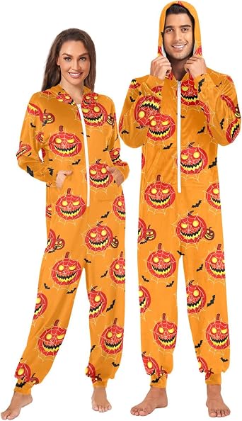 Spiderweb Bats Adult Onesie Pajamas for Men & Women Long Sleeve One-Piece Costume Sleepwear Jumpsuit S 23300937