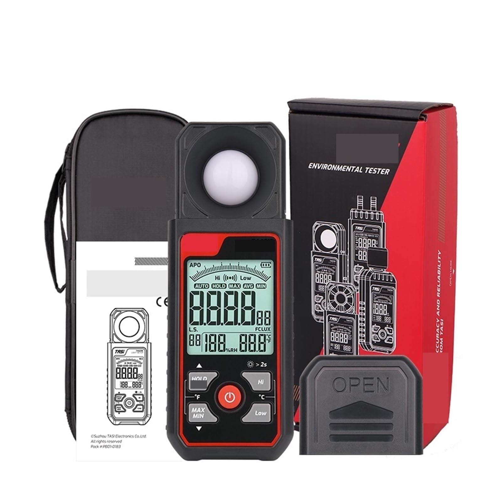 Luxómetro, Fotómetro Digital Con Temperatura Y Humedad Max Y Min Alarma 199999/299999 Lux Iluminómetros Lightmeter Tester