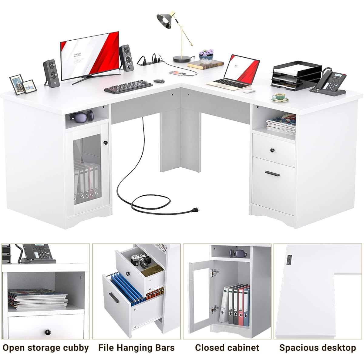 32/mo Finance Unikito L Shaped Desk with Drawers, Corner Computer