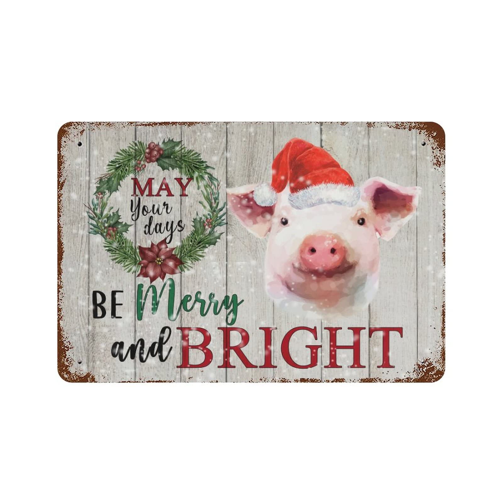 Panneau métal rustique Merry Bright pour décorer votre cuisine cet hiver
