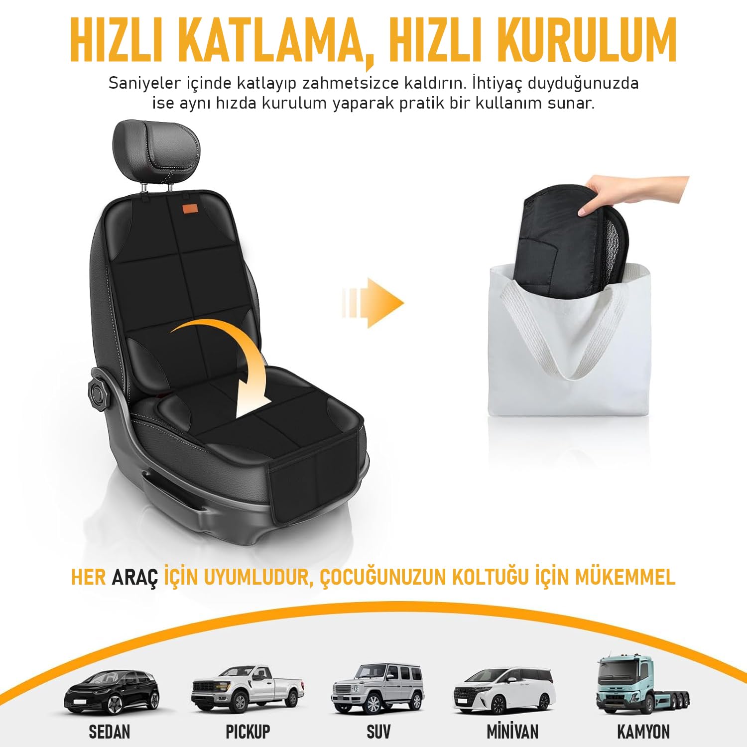 Haegs Oto Koltuk Koruyucu Kılıf, Çocuk Oto Koltuğu için Koruyucu Örtü, Kalın Pedli Araba Araç Koltuk Minderi Su Geçirmez Evcil Hayvan, Kedi Köpek Araç Koltuğu Örtüsü, Gri