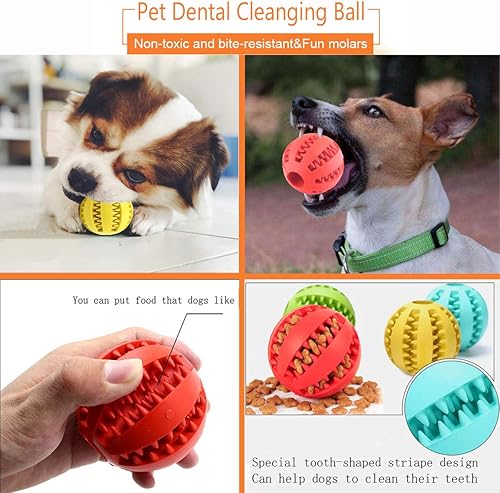 Miniatura 4 de Paquete de 2 pelotas de juguete para perros, no tóxicas resistentes a las mordeduras, pelotas de juguete para la dentición para perros