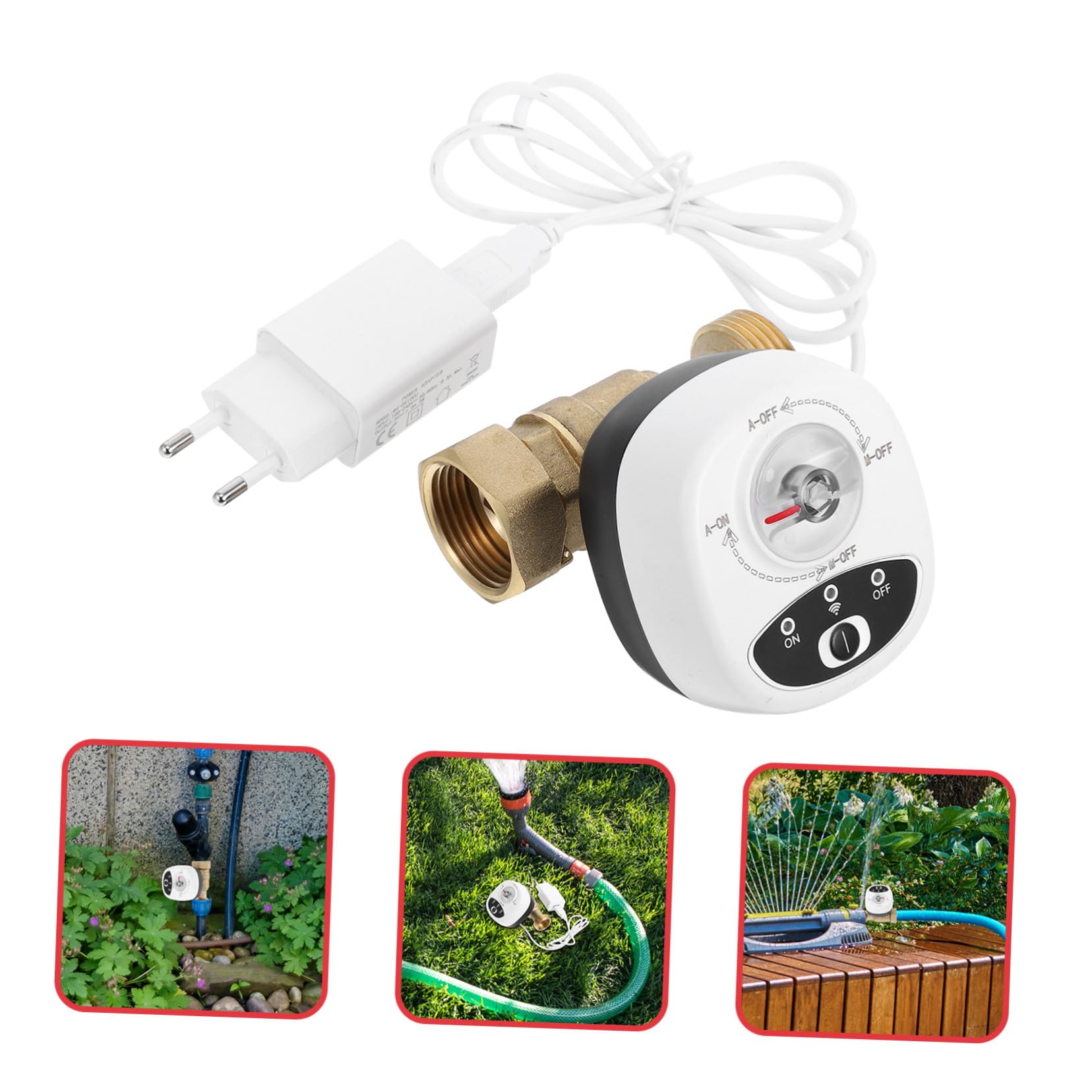 Kisangel Válvula De Agua Inteligente Wifi Herramienta De Corte De Agua Temporizador De Riego Para Jardín Válvula De Bola Automática Controlador De Riego Para Sistema De Jardín