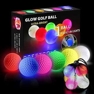 Crestgolf 4 Built-in Lights Glow Golf Balls | 300-hr Lighting Time Glow in The Dark Golf Balls | 3-Layer Design Light up Water Resistant LED Night Golf Ball(Multicolor 6pcs&3pcs
