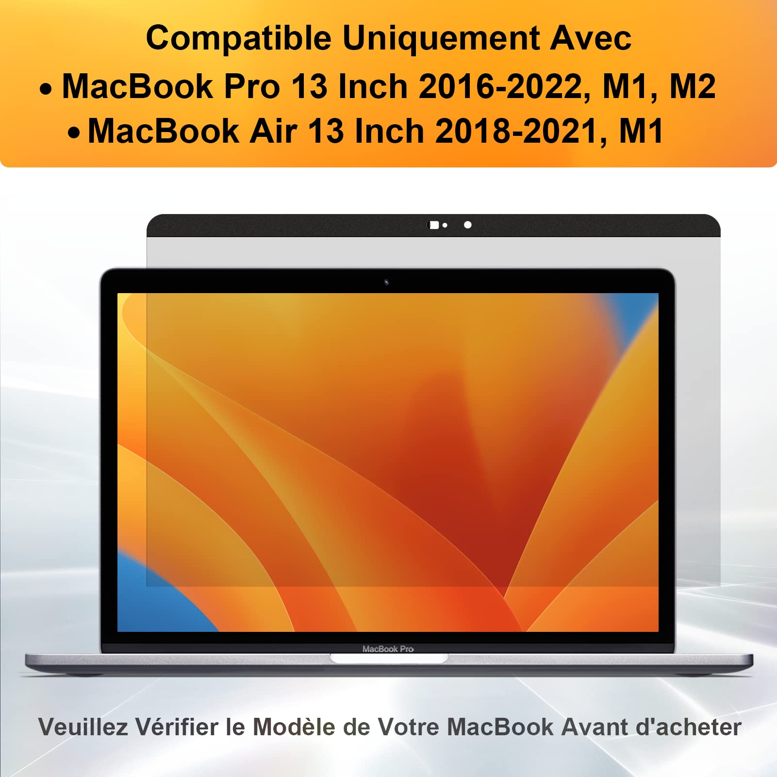 Filtro Privacy Magnetico Premium per Apple MacBook Pro 13 Pollici (2016-2022, M1,M2)&MacBook Air 13 (2018-2021, M1), Anti Spy/Anti Blu Luce Filtro Schermo Privacy 13.3 Pollici