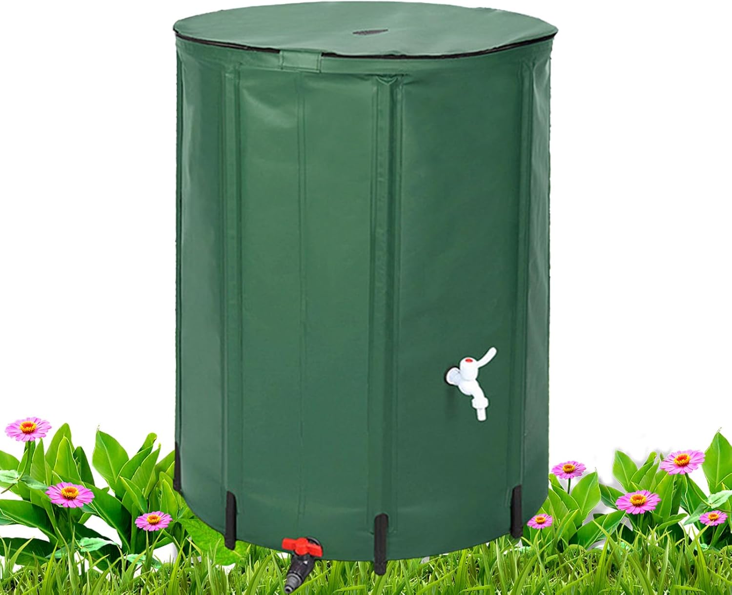 Rain Water Collection Barrel – 30.7x15.7in 26 Gallon PVC Foldingrain Collection Barrel, Water Catcher Container System with Filter Spigot Overflow Kit |rainwater Harvesting Tank for Garden Yard Uses