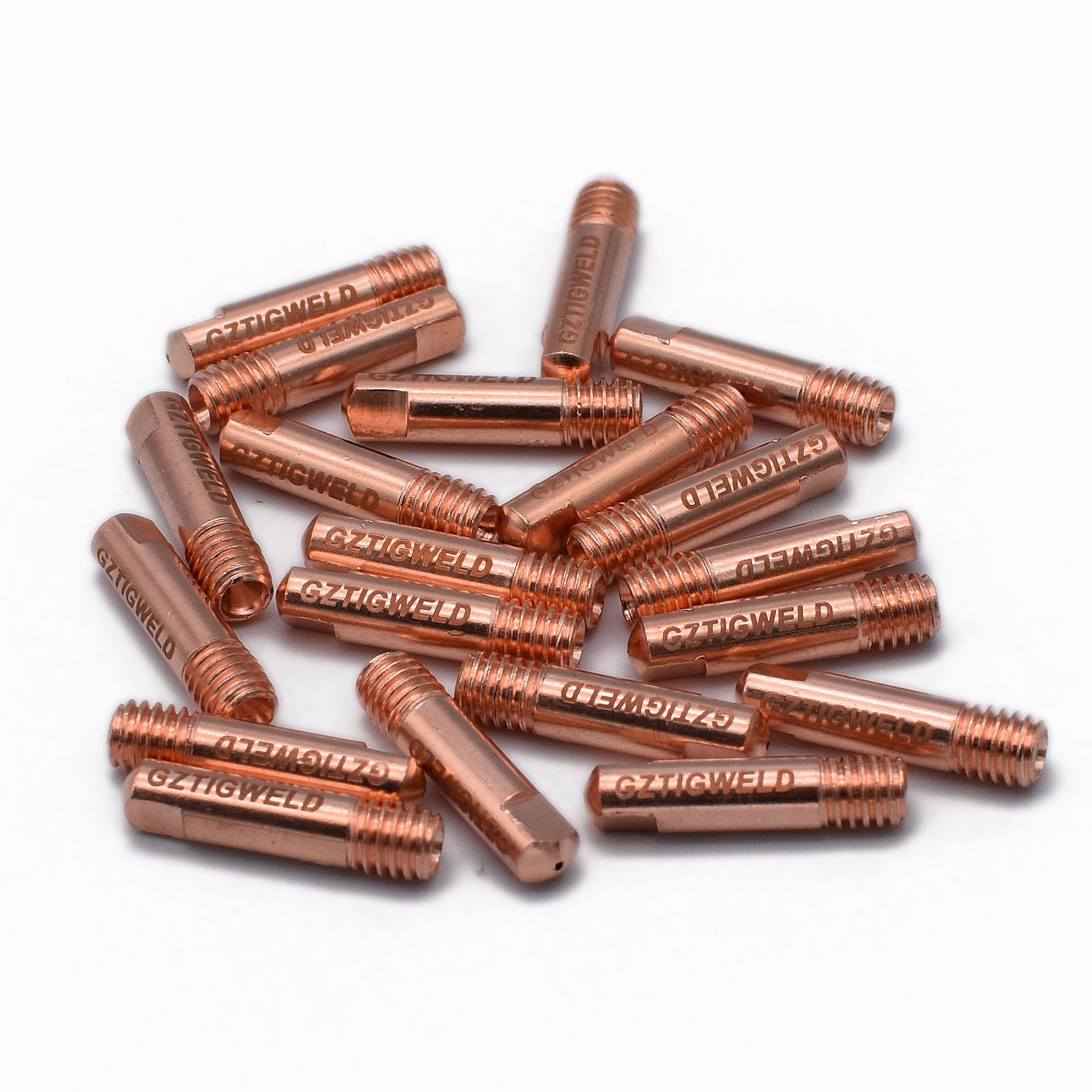Gztigweld 20Pk Contact Tip .03'' & 0.8Mm M6x25mm Copper Accessory For Mb-15Ak Mig/Mag Welding Torch